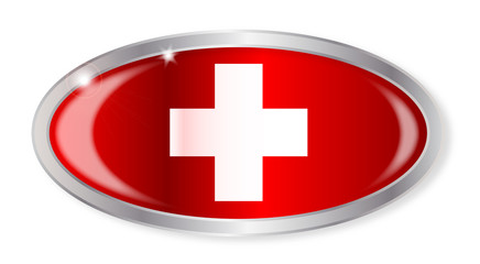 Swiss Flag Oval Button