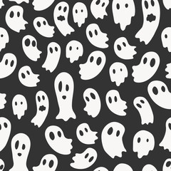 Vector seamless pattern with ghosts