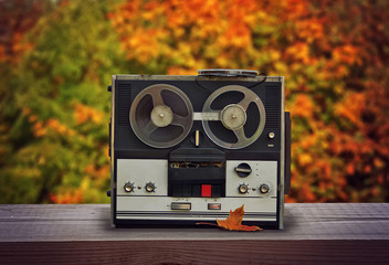 Old reel tape recorder