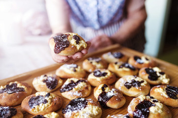 Senior woman baking 