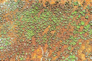 old surface of the metal sheet covered with old paint texture background