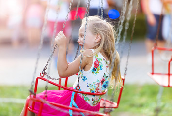 Little girl at fun fair