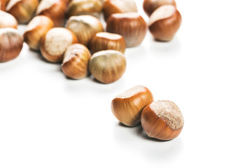 Hazelnuts isolated