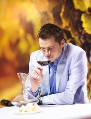 Young man in a bar