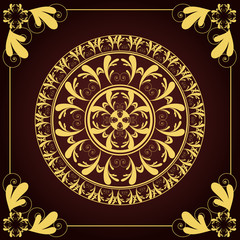 vintage ornament round