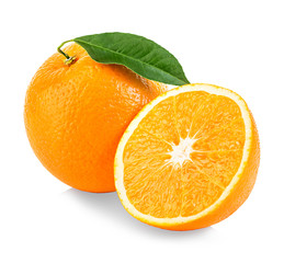 Orange fruit isolated on a white background.