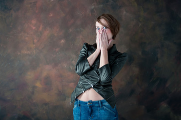 Fototapeta premium woman surprised
