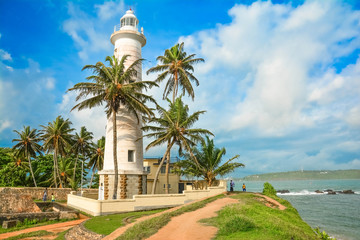 Galle lighthouse in Sri Lanka - obrazy, fototapety, plakaty
