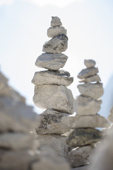 Stacked rock tower