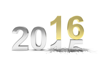 2015-2016 change new year 2016 isolated