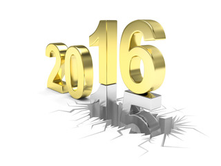 2015-2016 change new year 2016 isolated