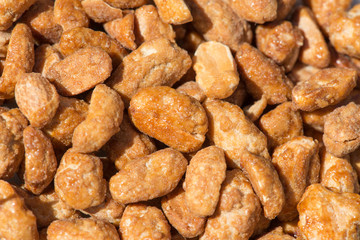Peanuts sugared or praline, traditional italian recipe 
