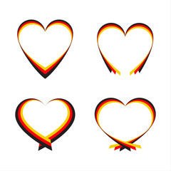 Abstract hearts with the colors of the German flag.