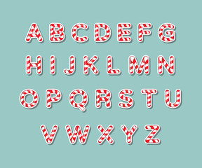 Alphabet candy cane vector illustration
