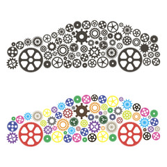 Car consisting of gears