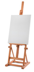 White painter canvas on wooden easel