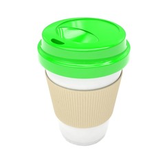 Coffee to go on white