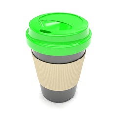 Coffee to go on white