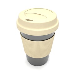 Coffee to go on white
