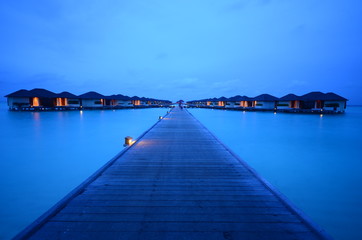 Fototapeta premium Beautiful villa at Maldives on the sea