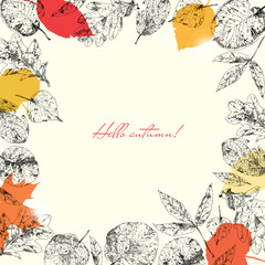 Vintage highly detailed hand drawn leaves.