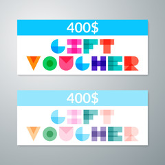Vector illustration gift voucher template.