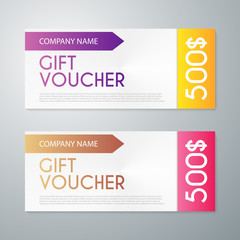 Vector illustration gift voucher template.