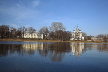 Fototapeta premium Russian church summer landscape