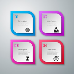 Vector illustration of paper squares infographics.