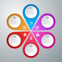 Vector illustration infographics six options.