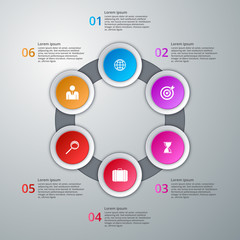 Vector illustration infographics six options.