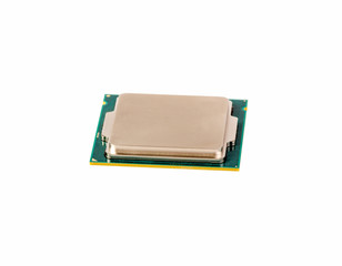 Electronic collection - Computer CPU Chip Isolated on white back