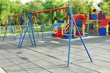 Colorful children playground in park