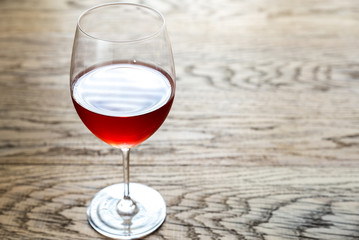 Glass of rose wine