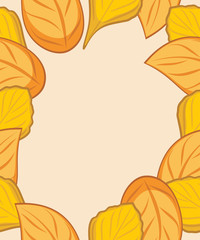 Autumn leafy frame for design