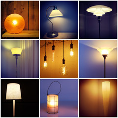 Different styles of modern lamps