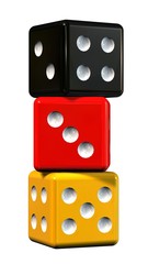 three Dices - isolated on white background