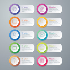 Vector illustration infographics ten options.