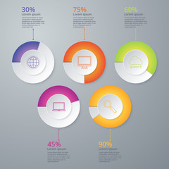 Vector illustration infographic five options