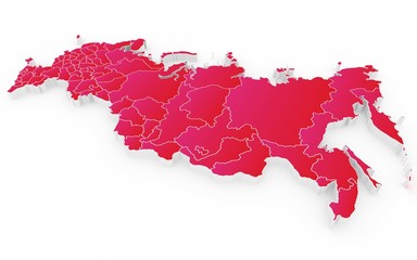 New map of the Russian Federation and Crimea
