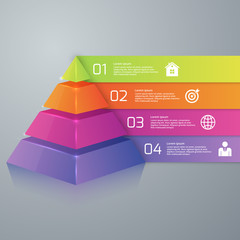 Vector illustration infographics four options pyramid