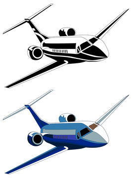 Private Jet, Vector Illustration, Isolated On White