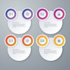 Vector illustration infographics four options from circles