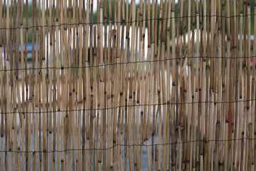 Wall made ​​of bamboo