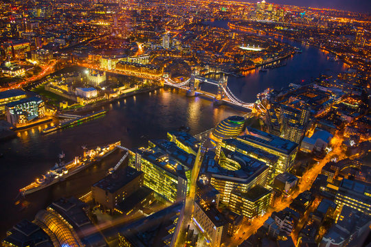 Aerial view of night London © IRStone