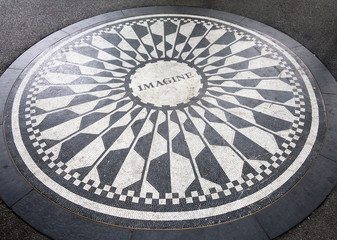 The Imagine mosaic at Strawberry Fields in Central Park, New York