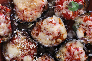 Baked vegetables closeup