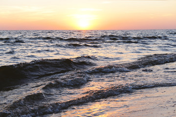 Obraz premium Sunset on the summer beach