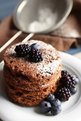 Cake with berries closeup