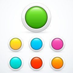 Set of round buttons